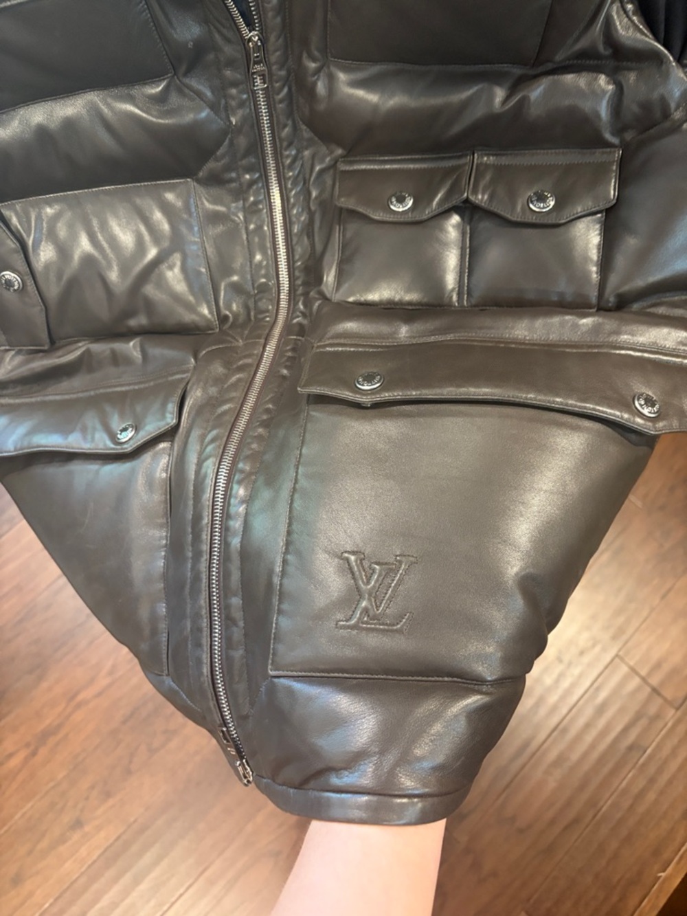 LOUIS VUITTON Leather Vest With Embossed Logo